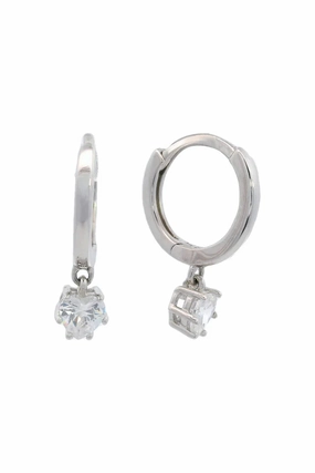 Georgini - Midnight Velvet Baby Heart Hoops Silver