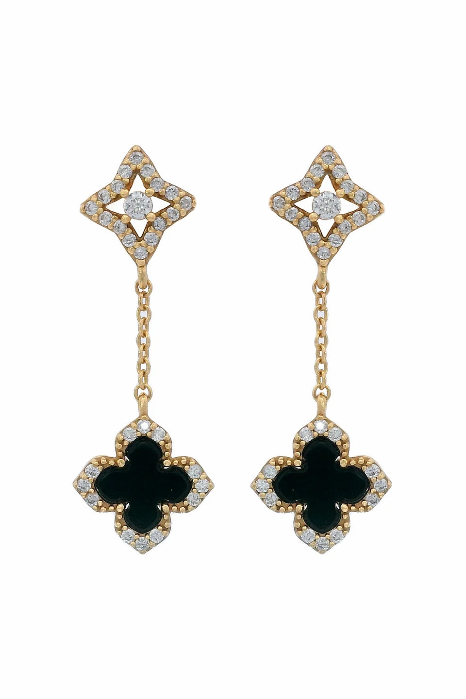 Georgini - Midnight Velvet Black Agate Fairwater Drop Earrings Gold