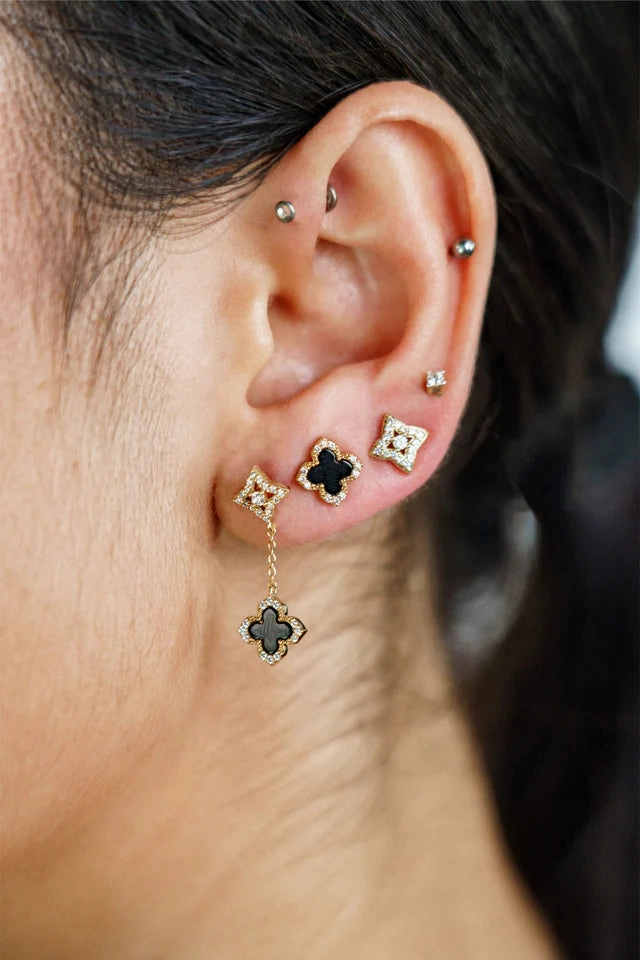 Georgini - Midnight Velvet Black Agate Fairwater Drop Earrings Gold