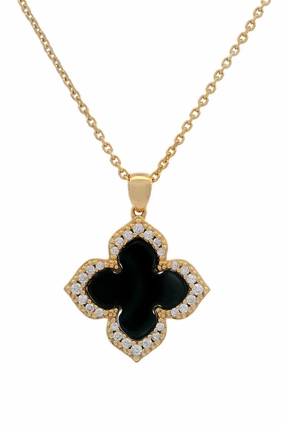 Georgini - Midnight Velvet Black Agate Fairwater Pendant Gold
