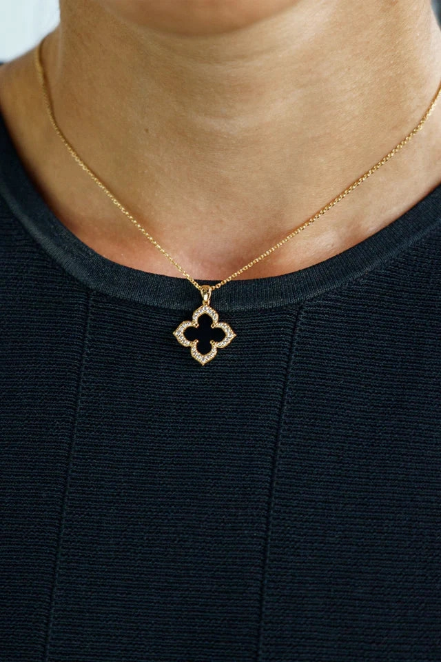 Georgini - Midnight Velvet Black Agate Fairwater Pendant Gold