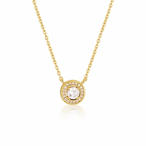 Georgini - Milestone Gold Tone Cubic Zirconia Halo Pendant