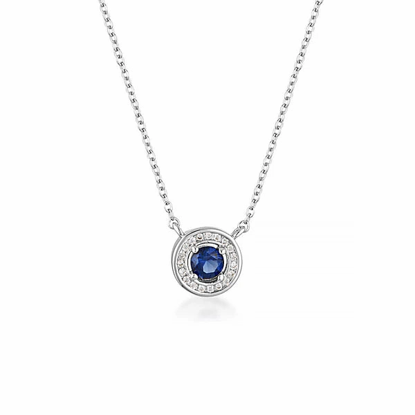 Georgini - Milestone Sapphire Halo Pendant in Silver