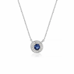 Georgini - Milestone Sapphire Halo Pendant in Silver