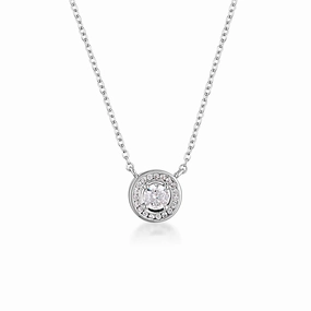 Georgini - Milestone Silver Cubic Zirconia Halo Pendant