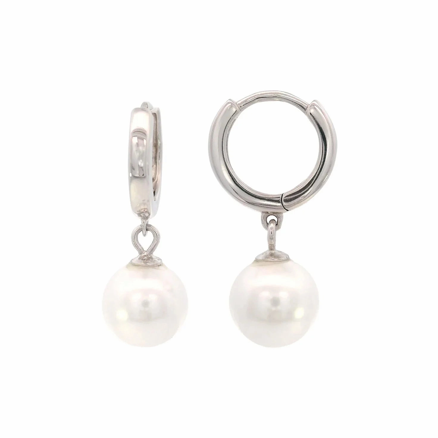 Georgini - Nine - 2 - FIve Pearl Hoop Earrings Silver