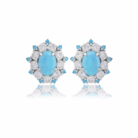 Georgini - Opal Glow Barangaroo Blue Created Opal Earrings