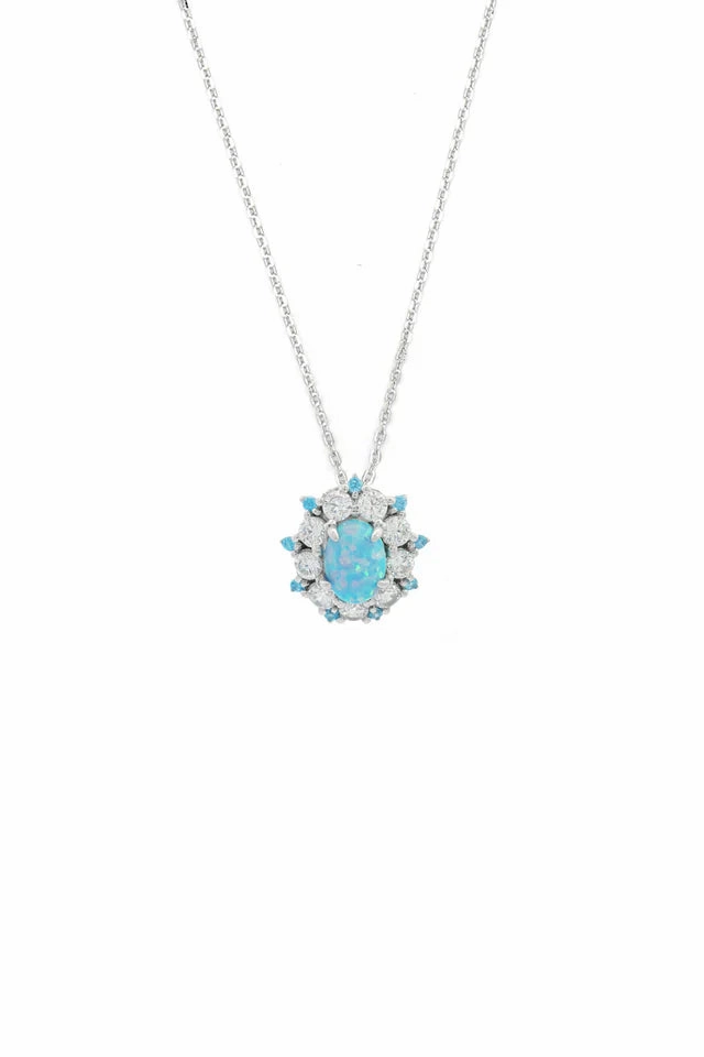 Georgini - Opal Glow Barangaroo Blue Created Opal Pendant