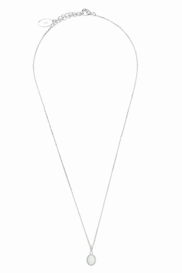 Georgini - Opal Glow Blackwattle White Created Opal Pendant Silver