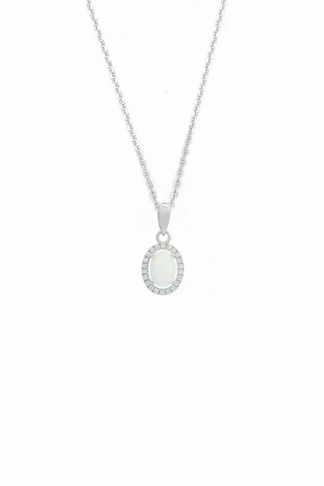 Georgini - Opal Glow Blackwattle White Created Opal Pendant Silver