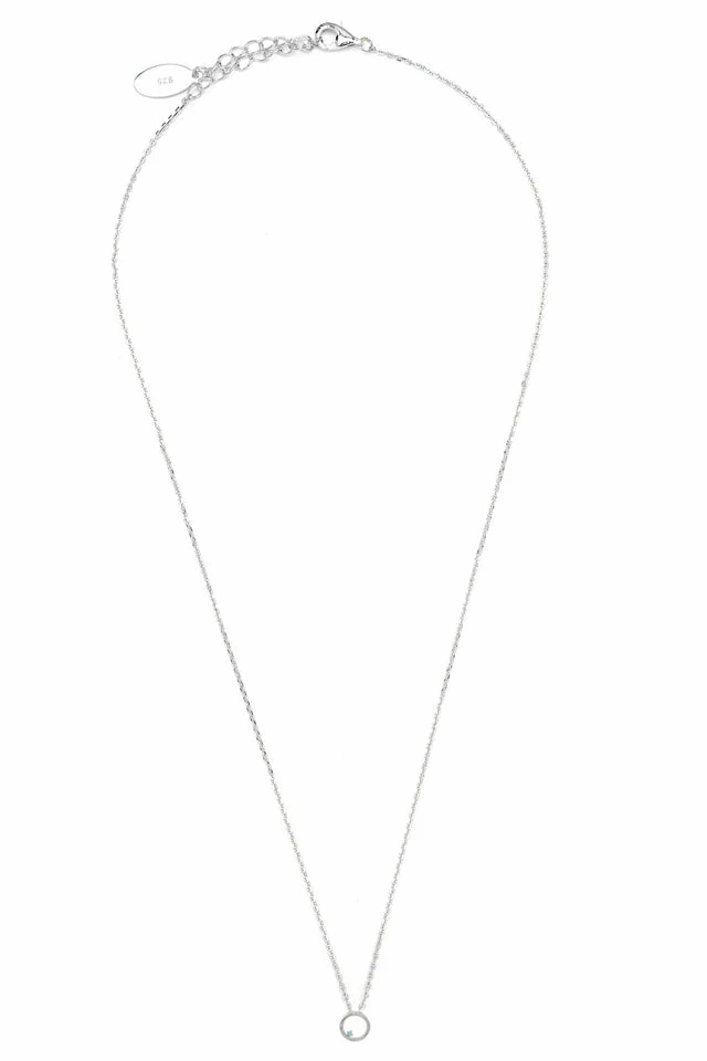 Georgini - Opal Glow Blue Created Opal Circle Pendant Silver