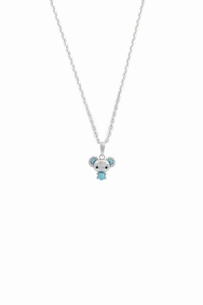 Georgini - Opal Glow Blue Created Opal Koala Pendant Silver