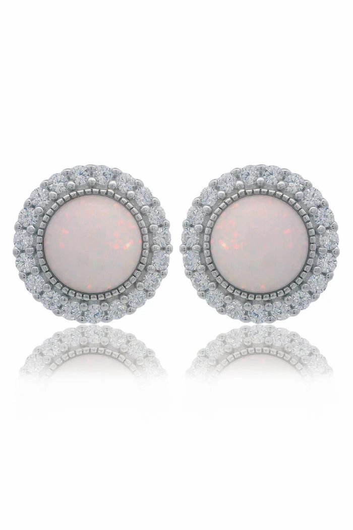 Georgini - Opal Glow Marrinawi White Created Opal Earrings Silver