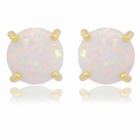 Georgini - Opal Glow White Created Opal Gold Stud