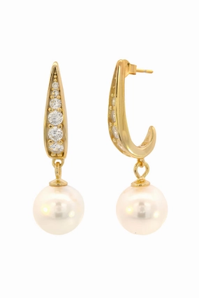Georgini - Serene Shine Pearl Earrings Gold