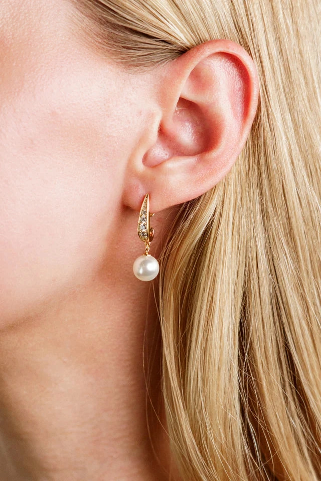 Georgini - Serene Shine Pearl Earrings Gold