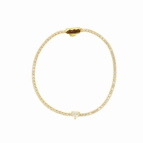 Georgini - Sweetheart Tennis Bracelet - Gold Plated 18cm