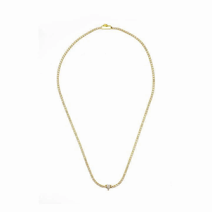 Georgini - Sweetheart Tennis Necklace - Gold - 42cm