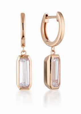 Georgini Emilio Rose Gold Drop Earrings