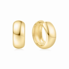 Gold Chubby Medium Huggie Hoop Earrings E064-06G