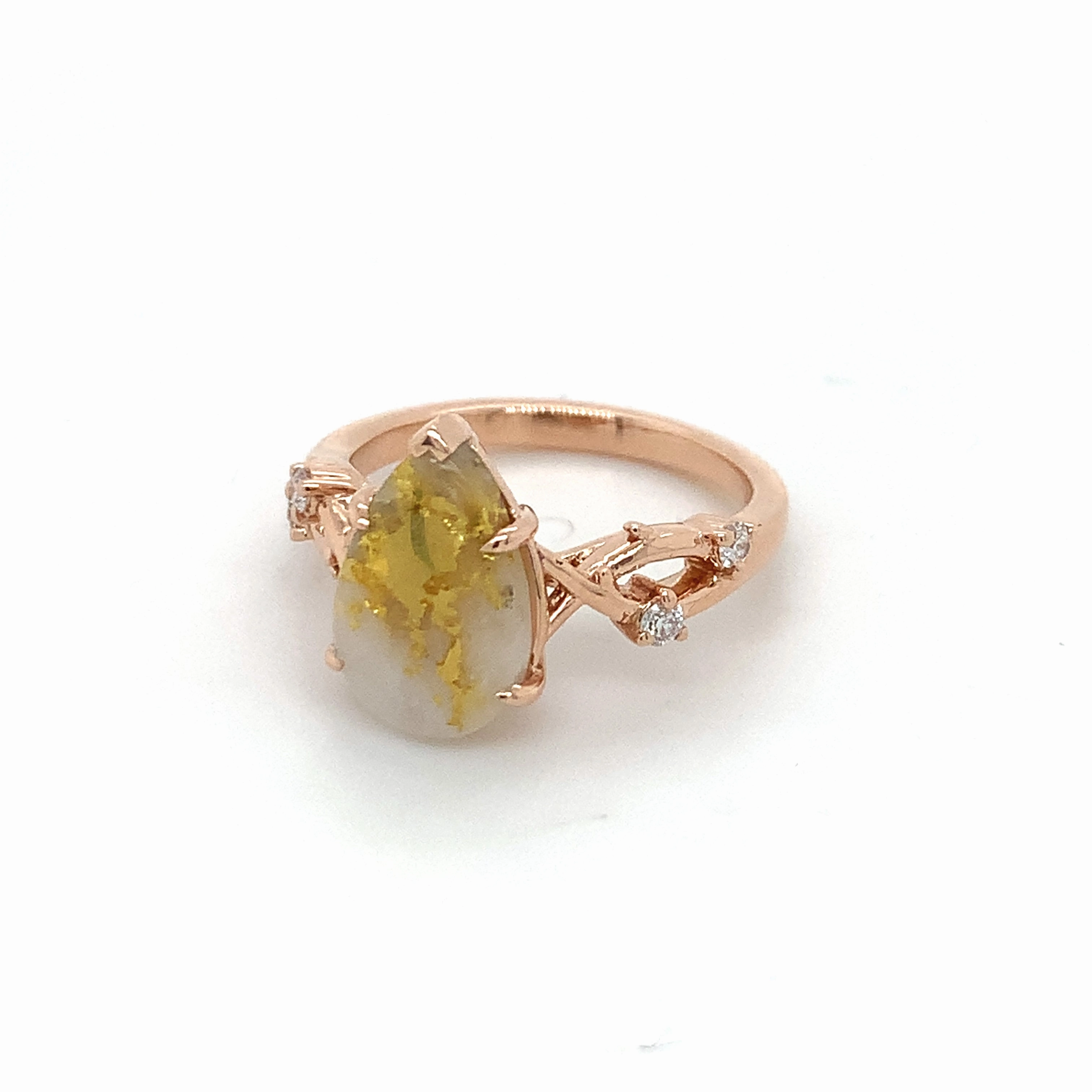 Gold Filled White Quartz Ring