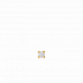 Gold Kyoto Opal Cabochon Single Stud Earring E034-01G