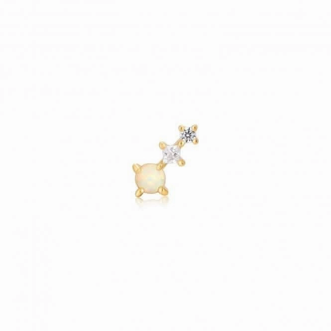 Gold Kyoto Opal Climber Barbell Single Earring E047-02G