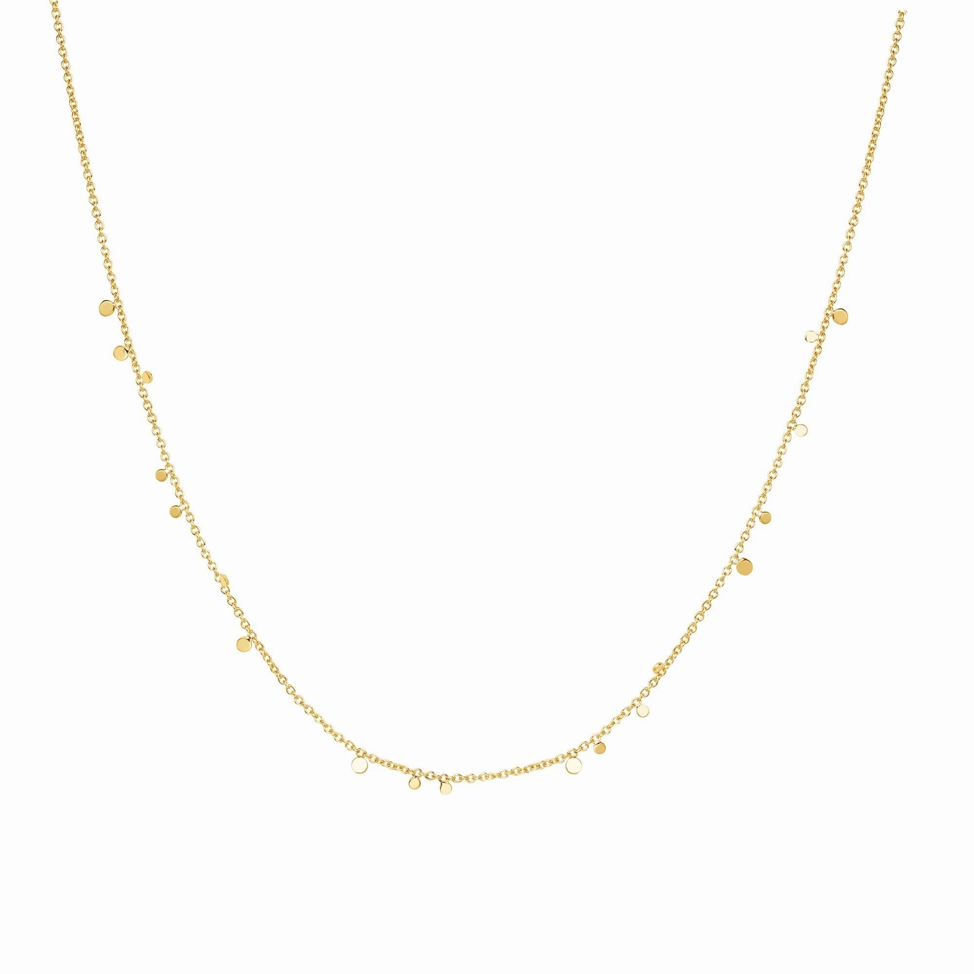 Gold Mini Disc Drop Stacking Necklace N063-02G