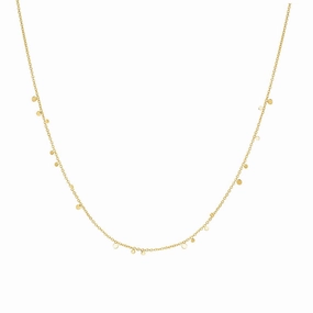 Gold Mini Disc Drop Stacking Necklace N063-02G