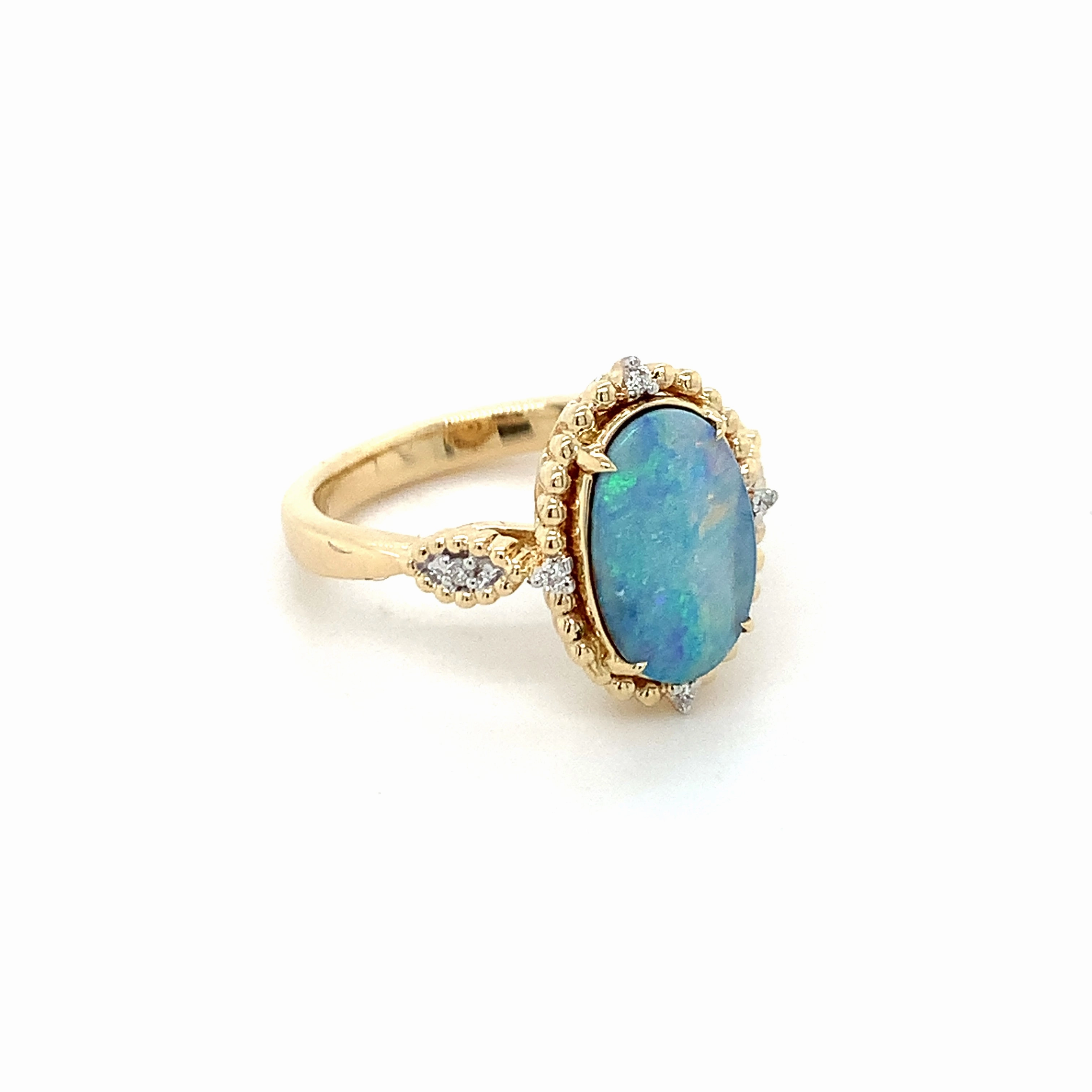 Gold Opal Diamond Ring