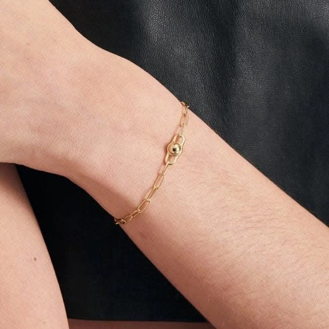 Gold Orb Link Chunky Chain Bracelet B045-02G