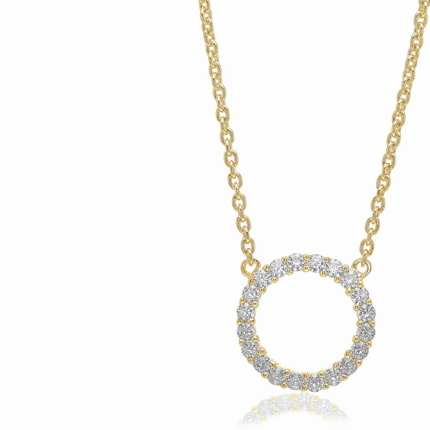 Gold Plated Biella Grande Necklace SJ-C338-CZ-YG
