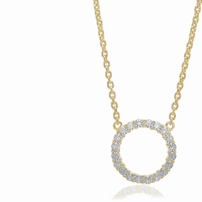 Gold Plated Biella Grande Necklace SJ-C338-CZ-YG