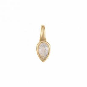 Gold Plated Birthstone April White Topaz Pendant P5217