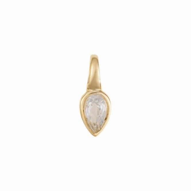 Gold Plated Birthstone April White Topaz Pendant P5217