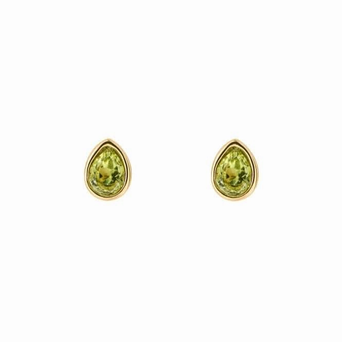 Gold Plated Birthstone August Peridot Earrings E6209