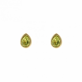 Gold Plated Birthstone August Peridot Earrings E6209