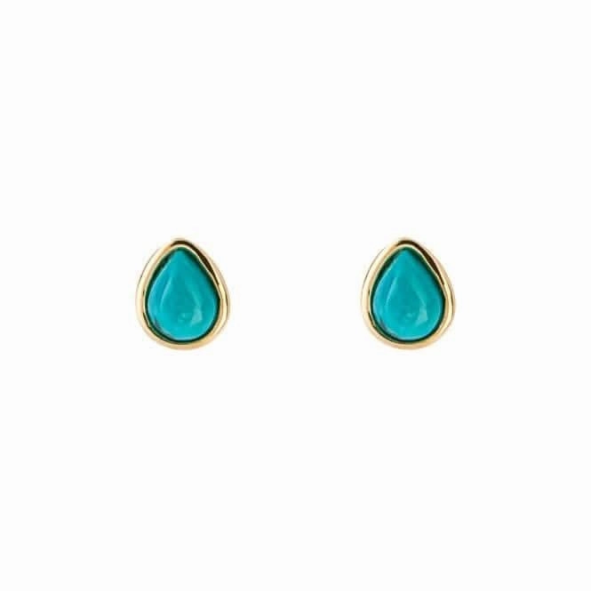 Gold Plated Birthstone December Turquioise Earrings E6213