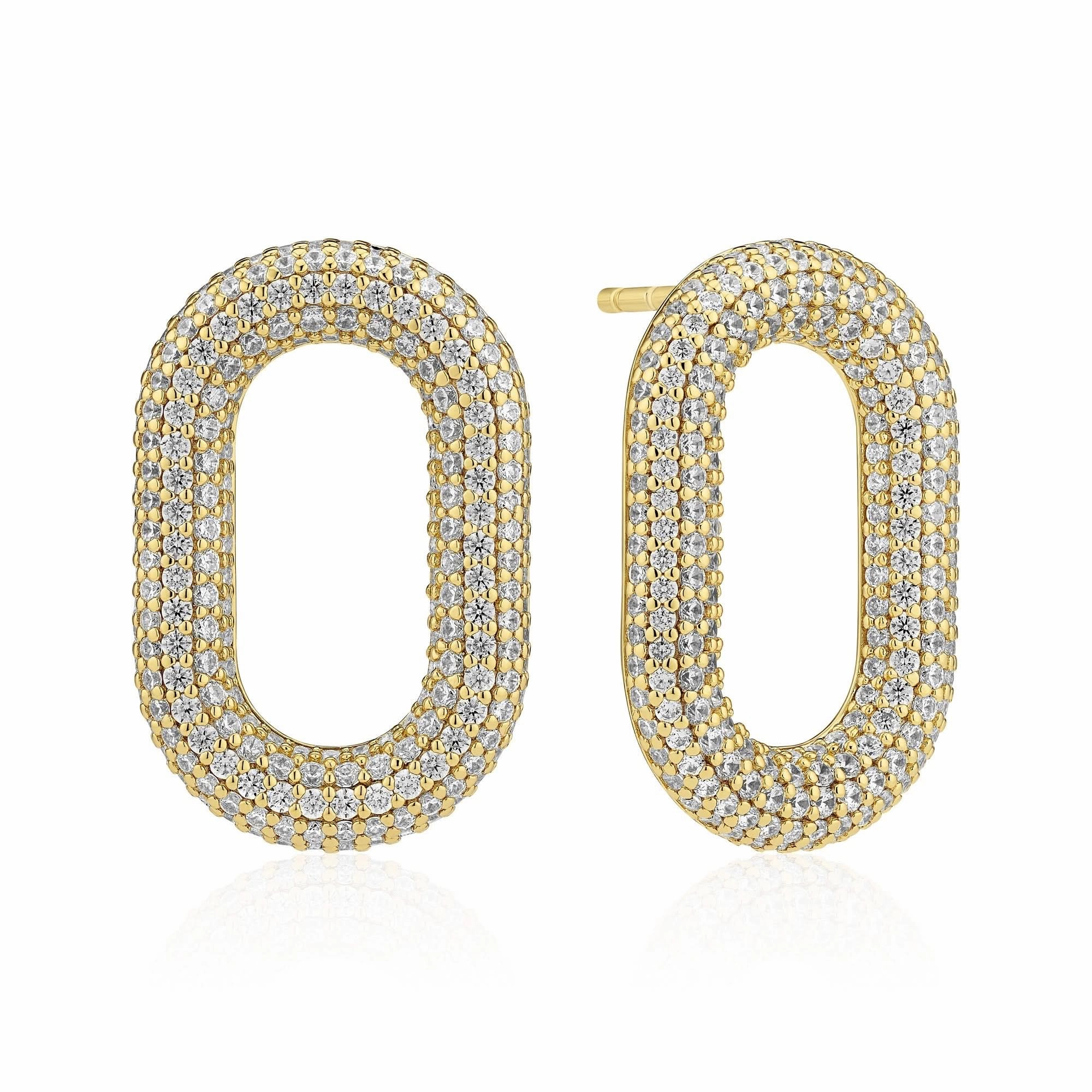 Gold Plated Capri Earrings SJ-E62014-CZ-YG