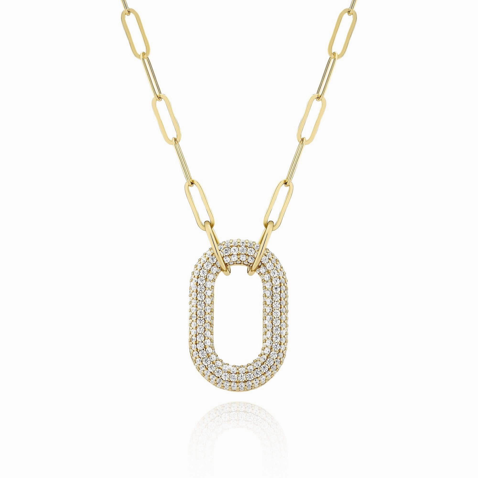 Gold Plated Capri Uno Necklace SJ-N62014-CZ-YG