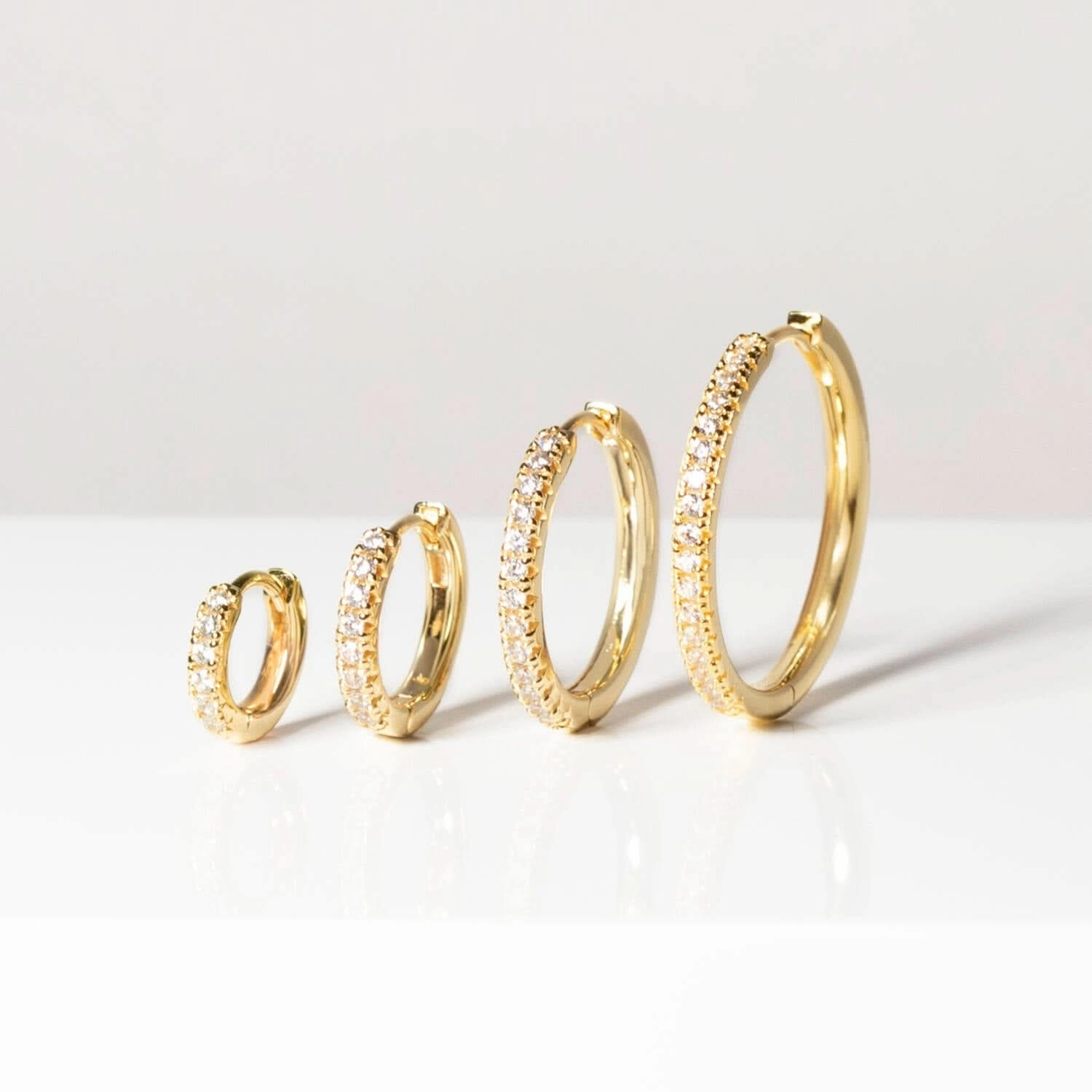Gold Plated Ellera Grande Earrings SJ-E2869-CZ-YG