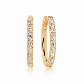 Gold Plated Ellera Grande Earrings SJ-E2869-CZ-YG