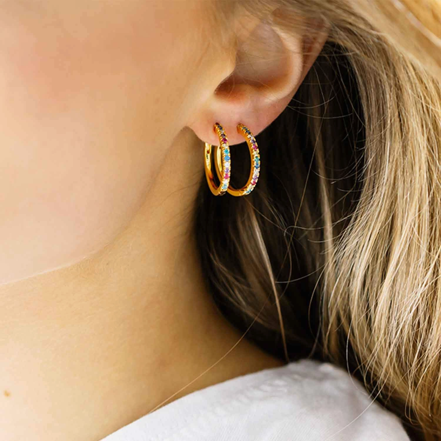 Gold Plated Ellera Grande Earrings SJ-E2869-XCZ-YG