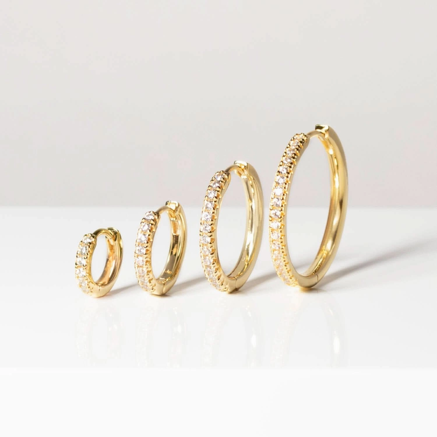 Gold Plated Ellera Piccolo Earrings SJ-E1066-CZ-YG