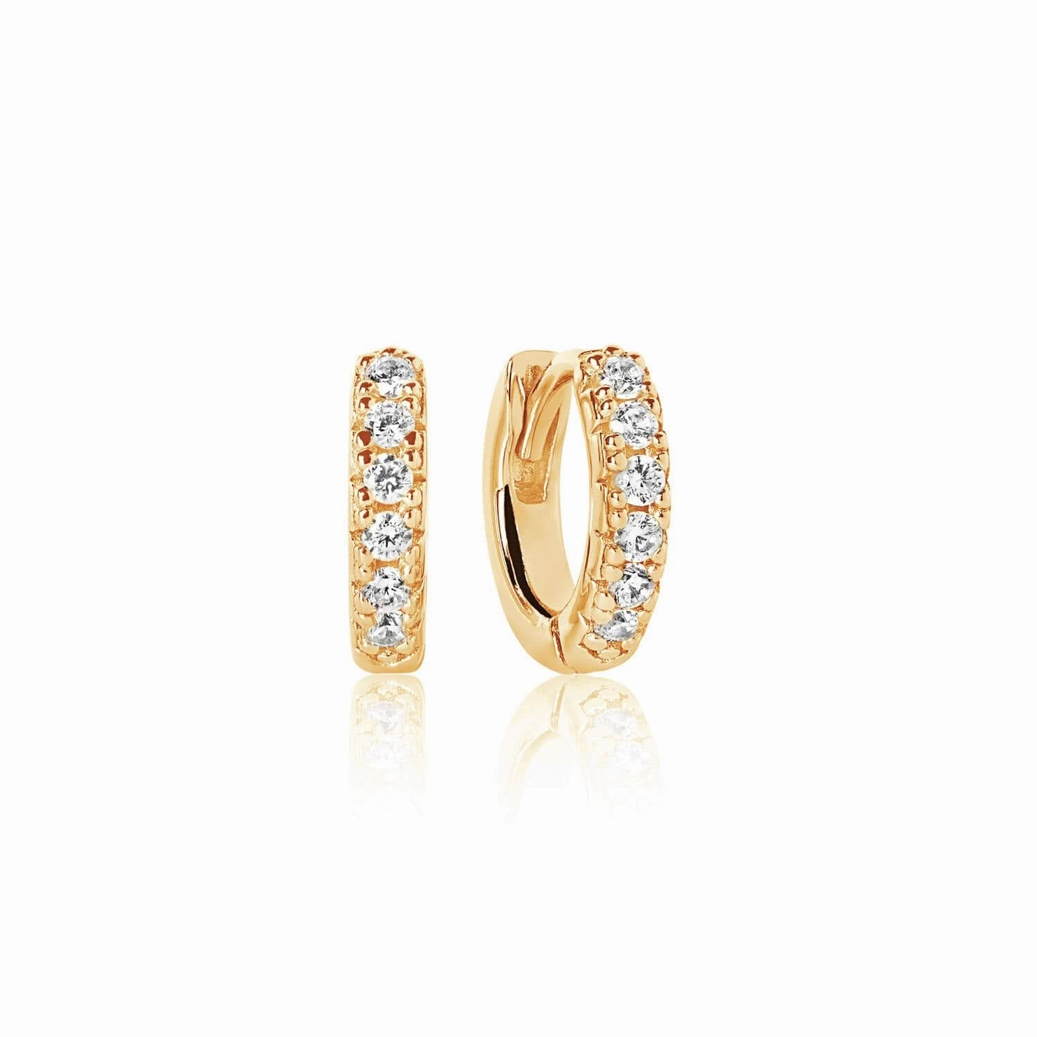 Gold Plated Ellera Piccolo Earrings SJ-E1066-CZ-YG