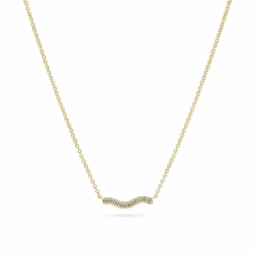 Gold Plated Ellera Waves Necklace SJ-N3859-CZ-YG