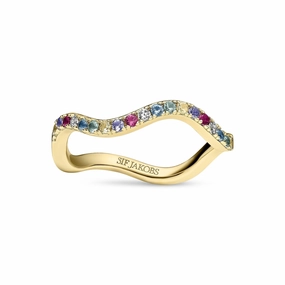 Gold Plated Ellera Waves Ring SJ-R3869-XCZ-YG
