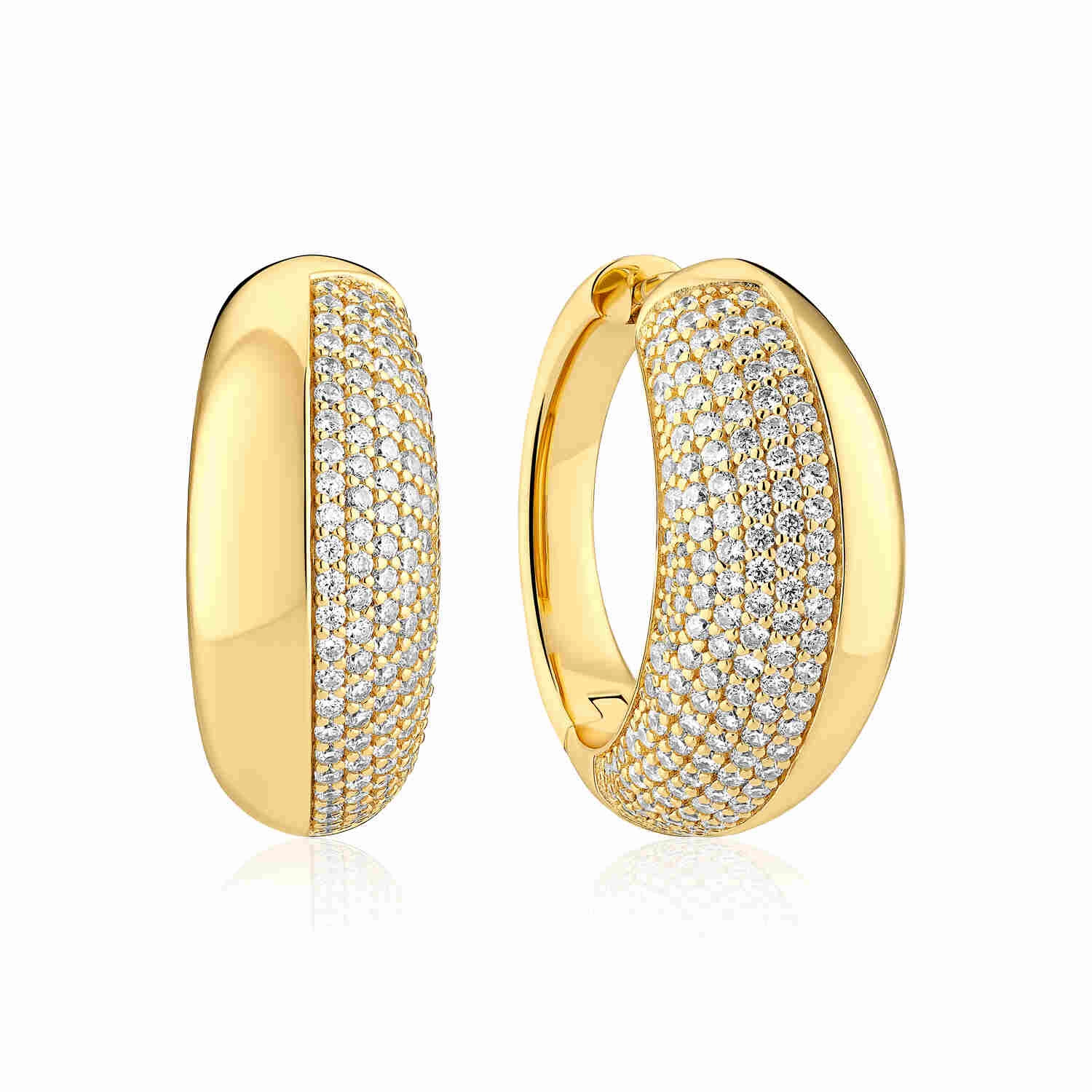 Gold Plated Fasano Grande Earrings SJ-E2488-CZ-YG