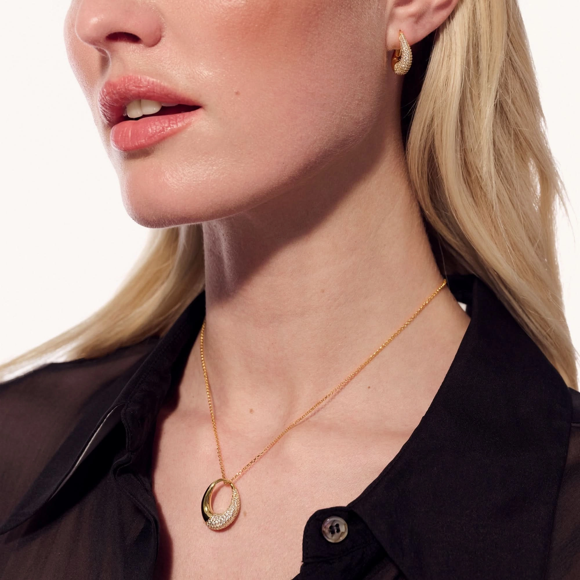 Gold Plated Glorenza Necklace SJ-N2482-CZ-YG