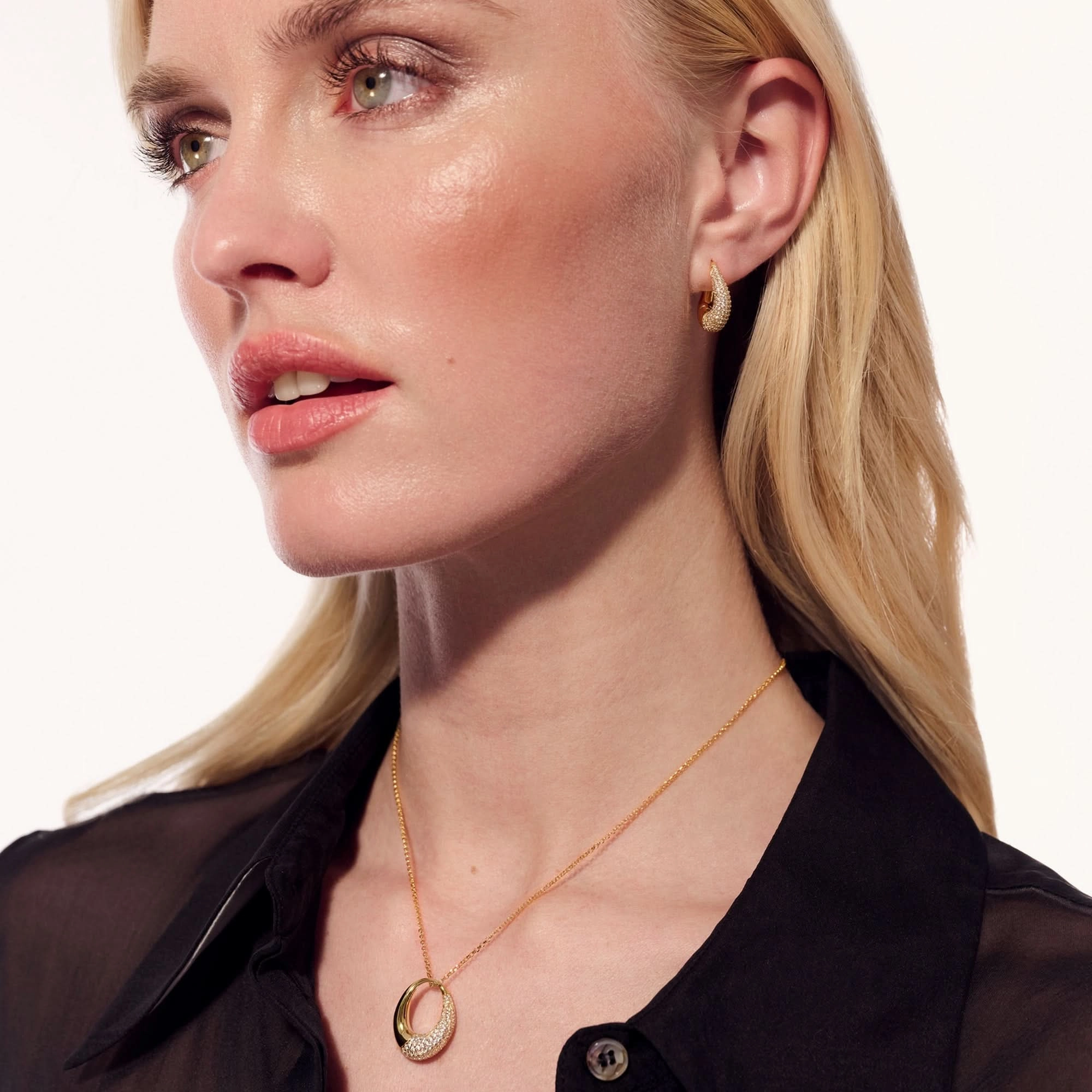 Gold Plated Glorenza Piccolo Earrings SJ-E2482-CZ-YG